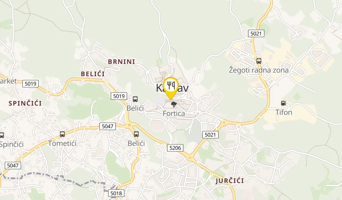 Map — Oštarija Fortica