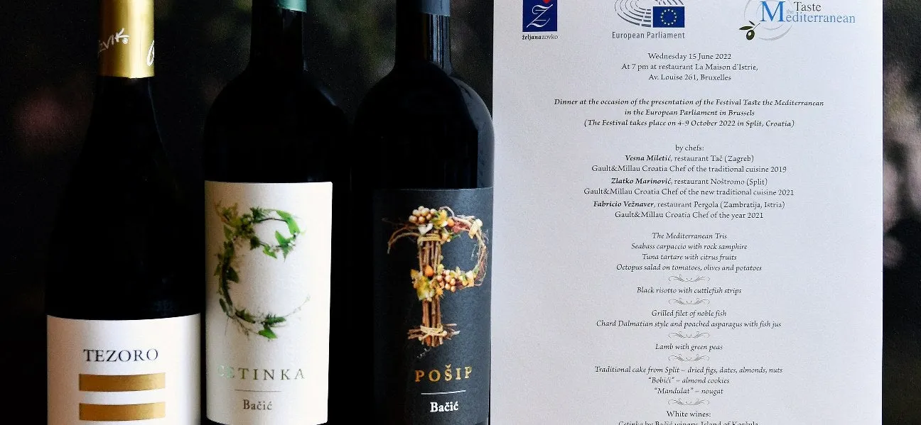 Vina Dalmacije na večeri za EU parlamentarce u Bruxellesu