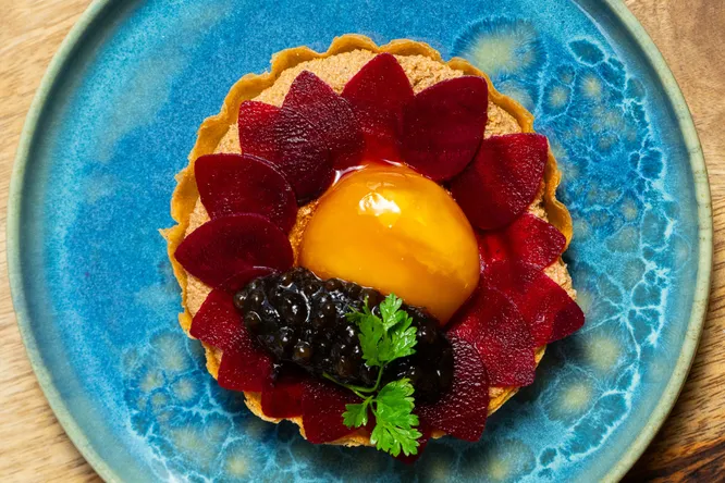 Tartelette faux foie gras et VegeKviar