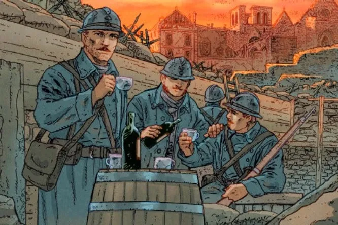 Les poilus et le vin, racontés en bande dessinée