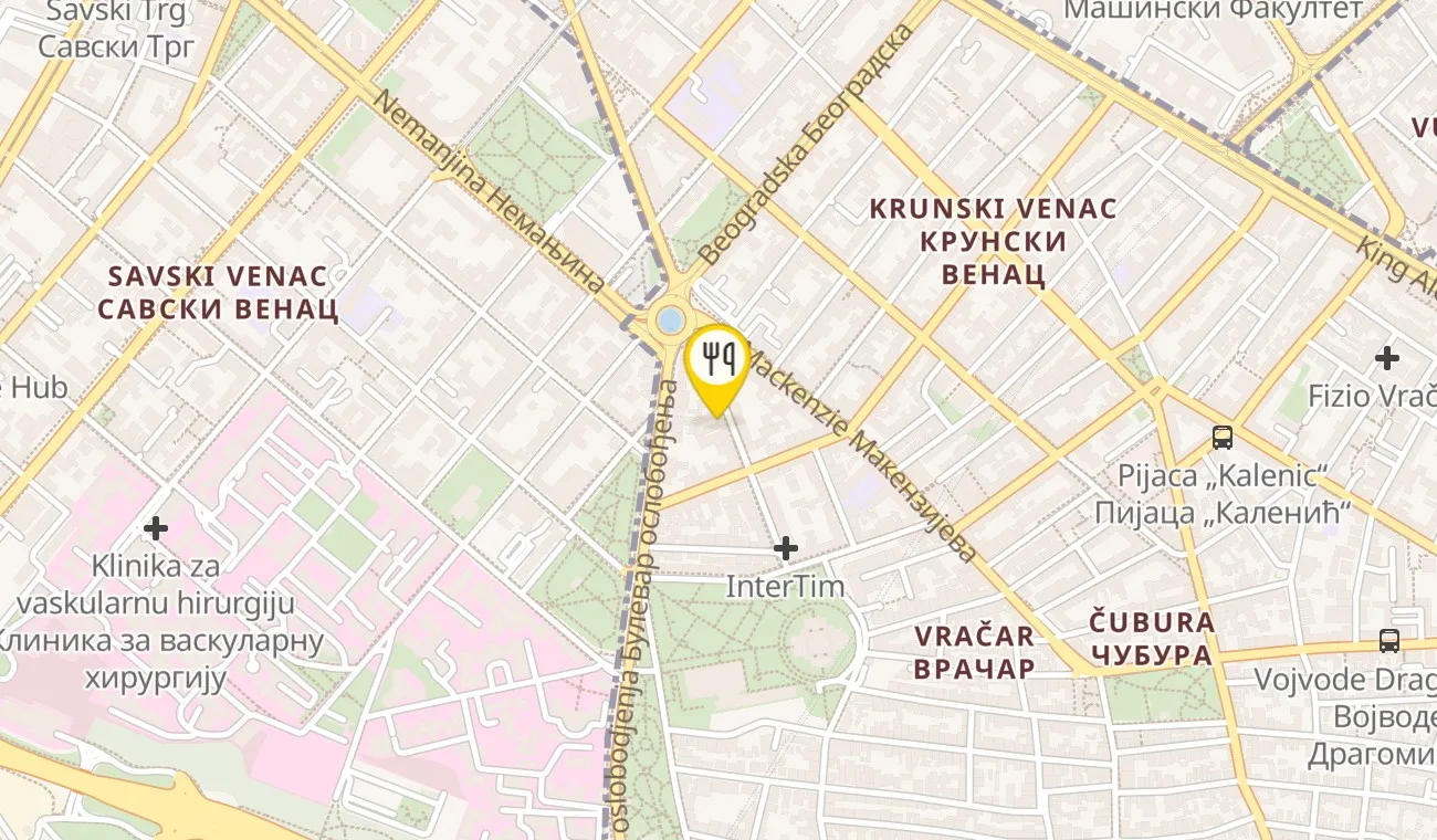Mapa — IVA NEW BALKAN CUISINE