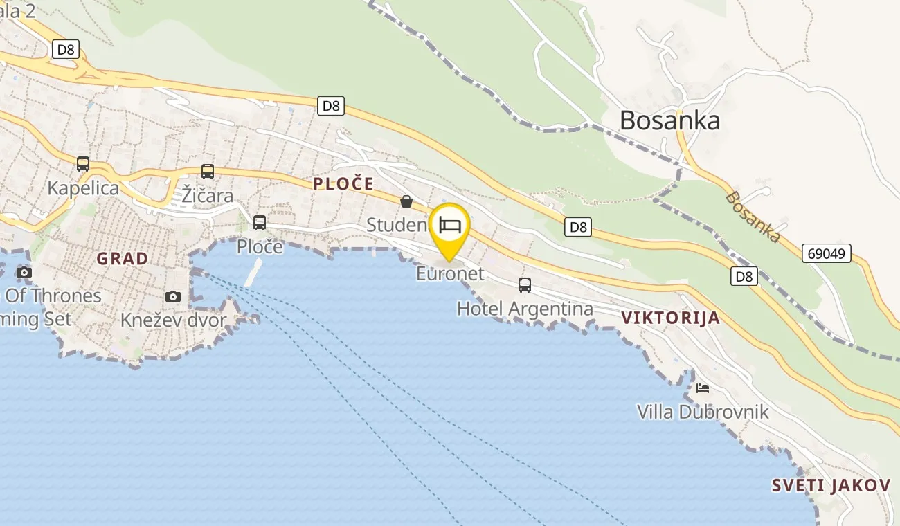 Karta — Hotel Excelsior Dubrovnik