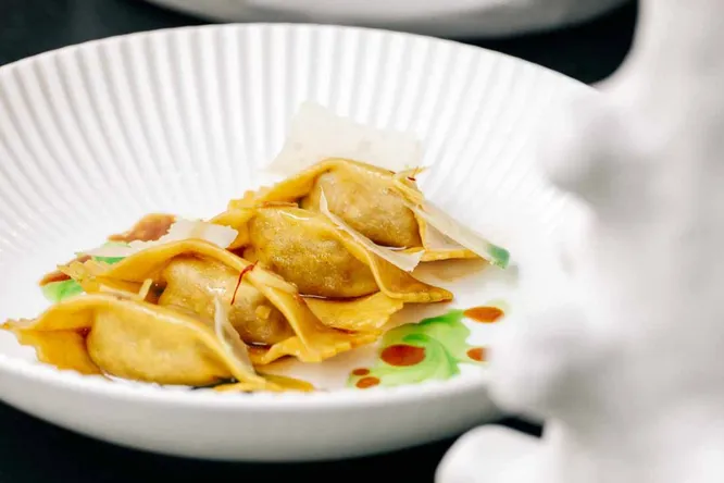 Ossobuco en agnolotti des plin au safran