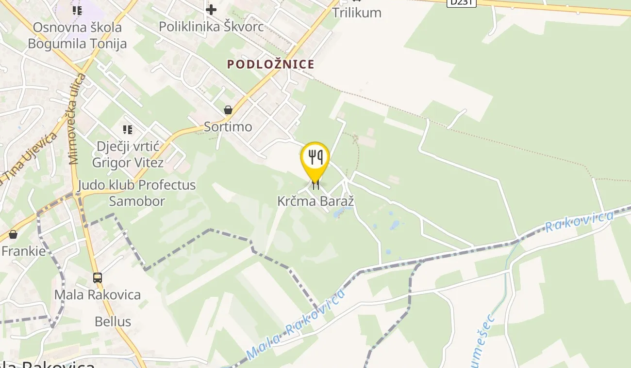 Map — Baraž Etno-farma Mirnovec