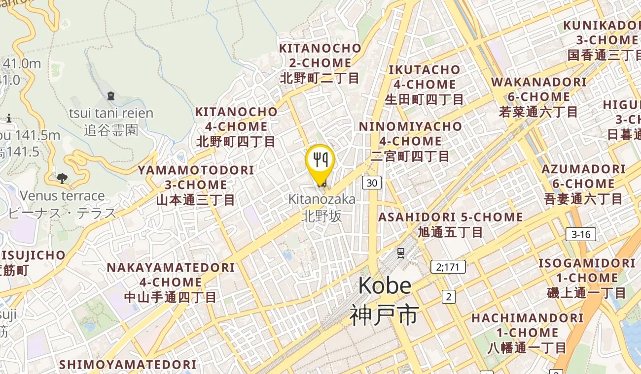 Map — Kitanozaka Kinoshita