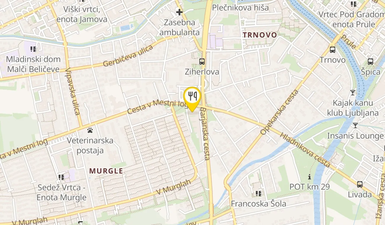 Zemljevid — Restavracija Birdie