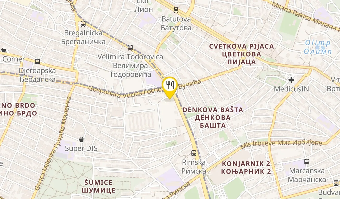 Mapa — RESTORAN SINĐELIĆ