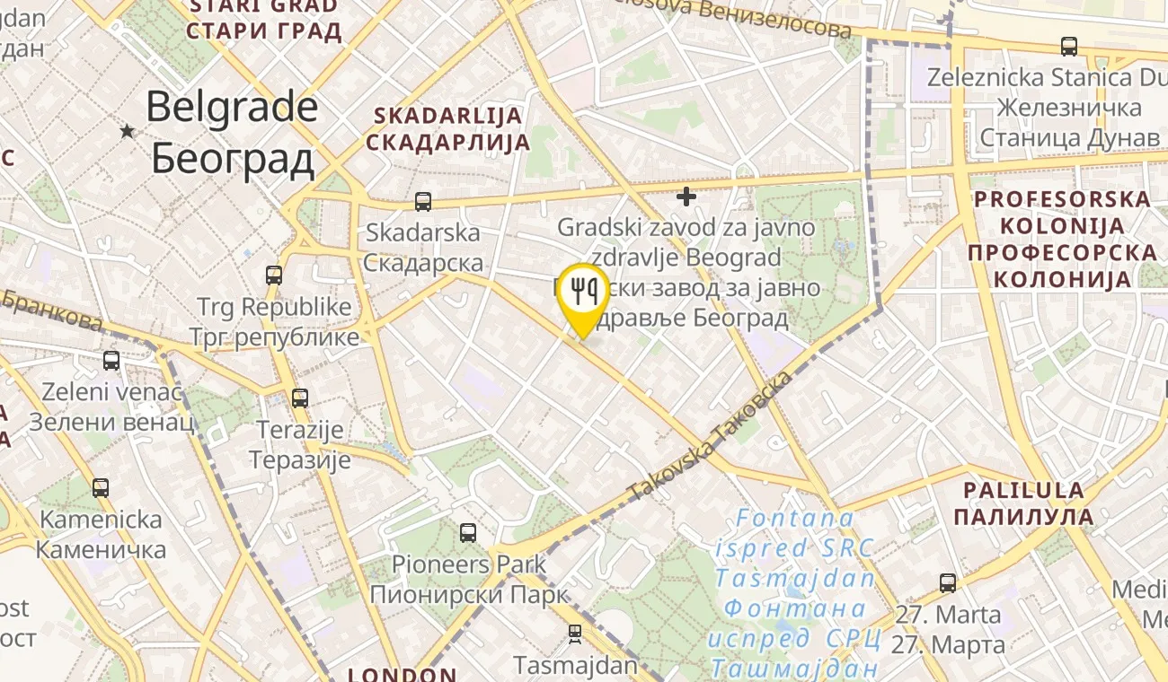 Mapa — DRAGOLJUB NEW BALKAN CUISINE