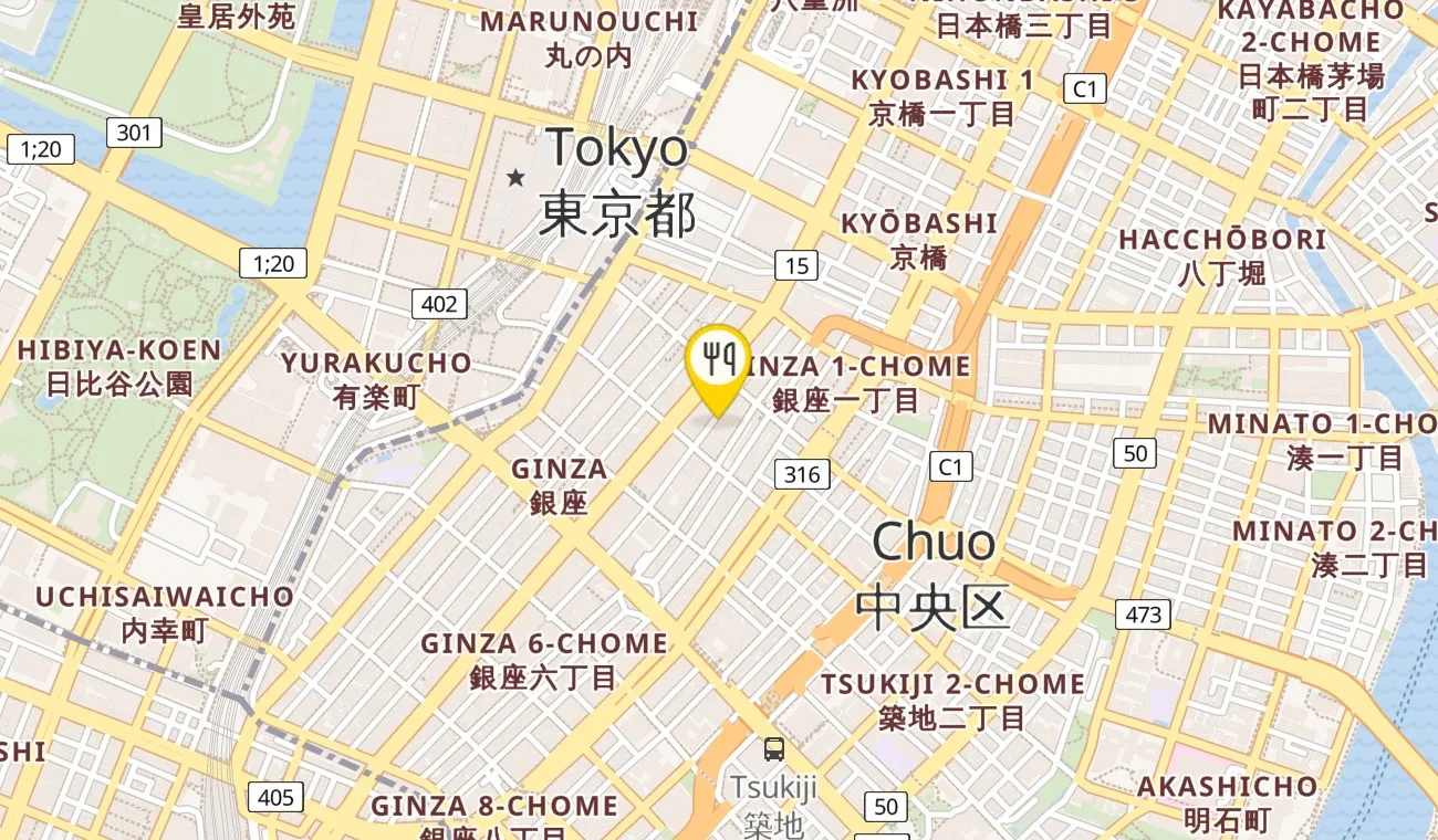 Map — Ginza Shinohara