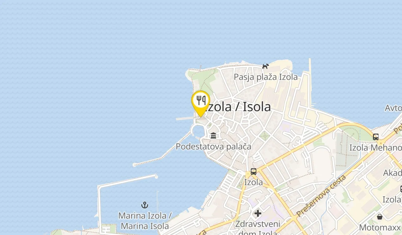 Zemljevid — Restavracija Hotela Marina
