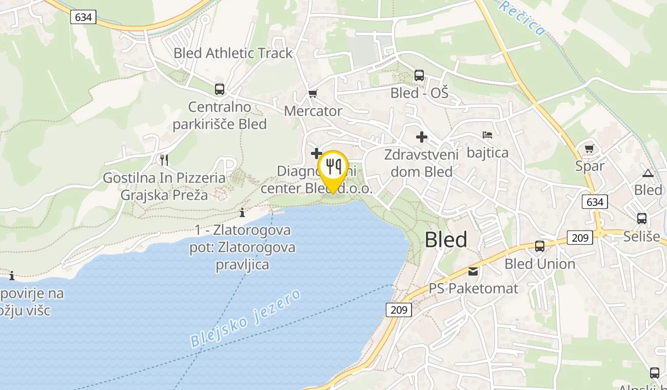 Zemljevid — Vila Prešeren