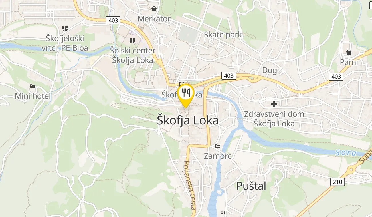 Zemljevid —  Kavarna in slaščičarna pr’ Homan