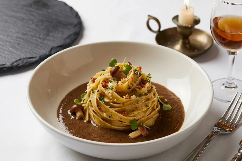 Tagliatelles à la crème de cèpes 