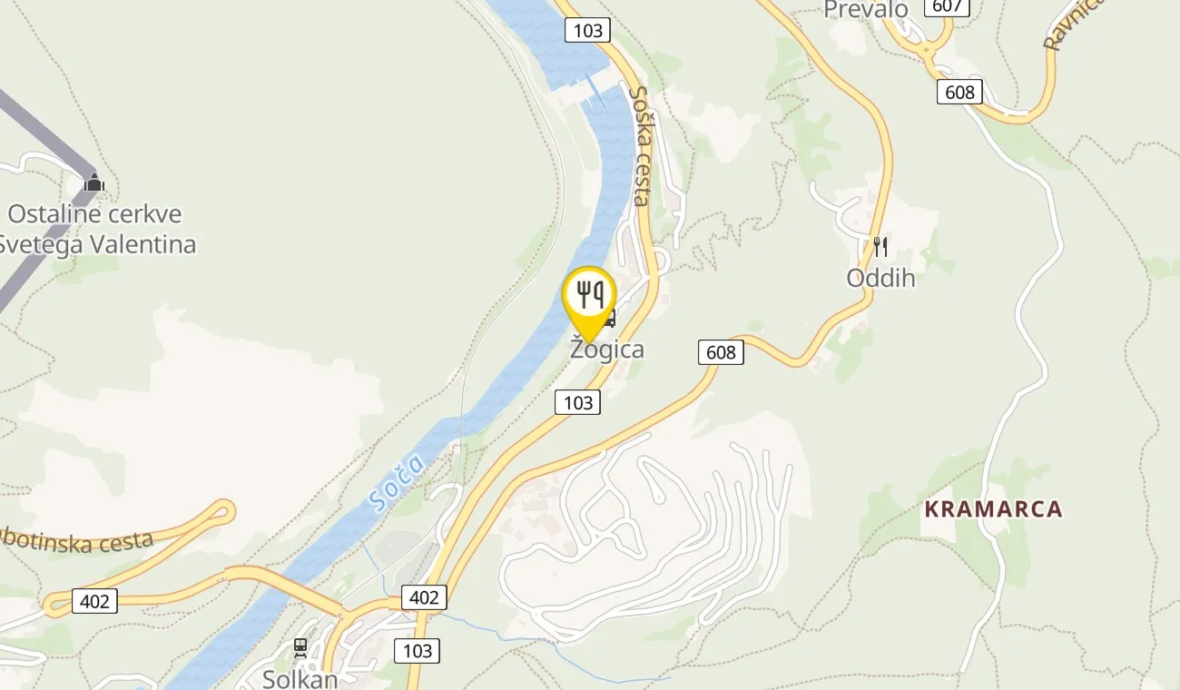 Zemljevid — Ošterija Žogica