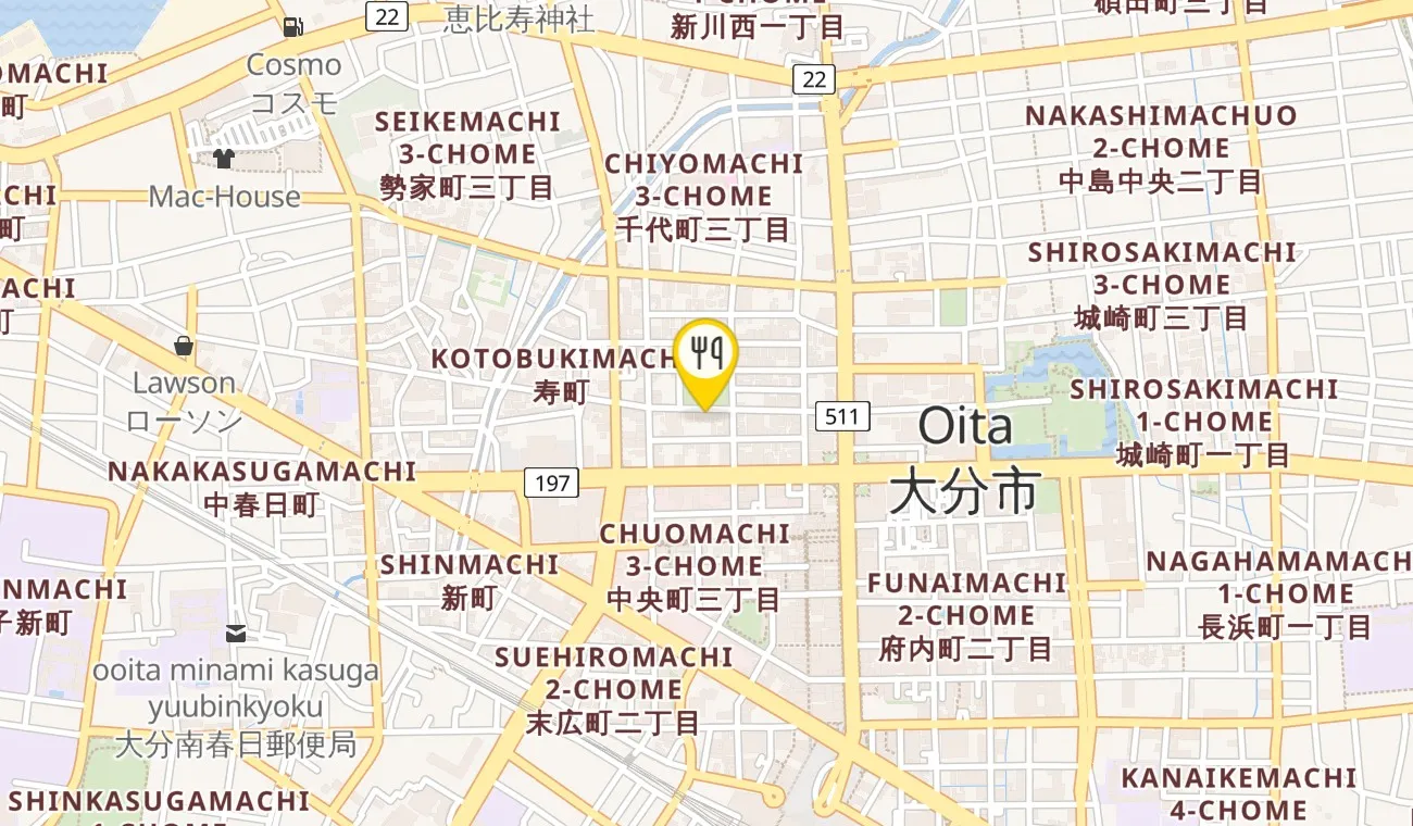 Map — Oita Hana-sansho