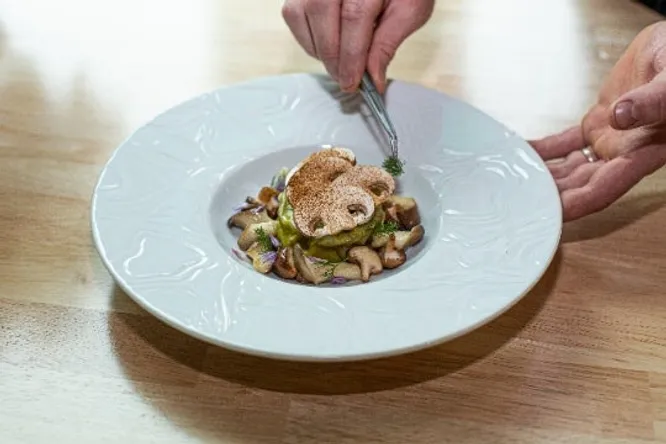 Venison ravioli with foie gras