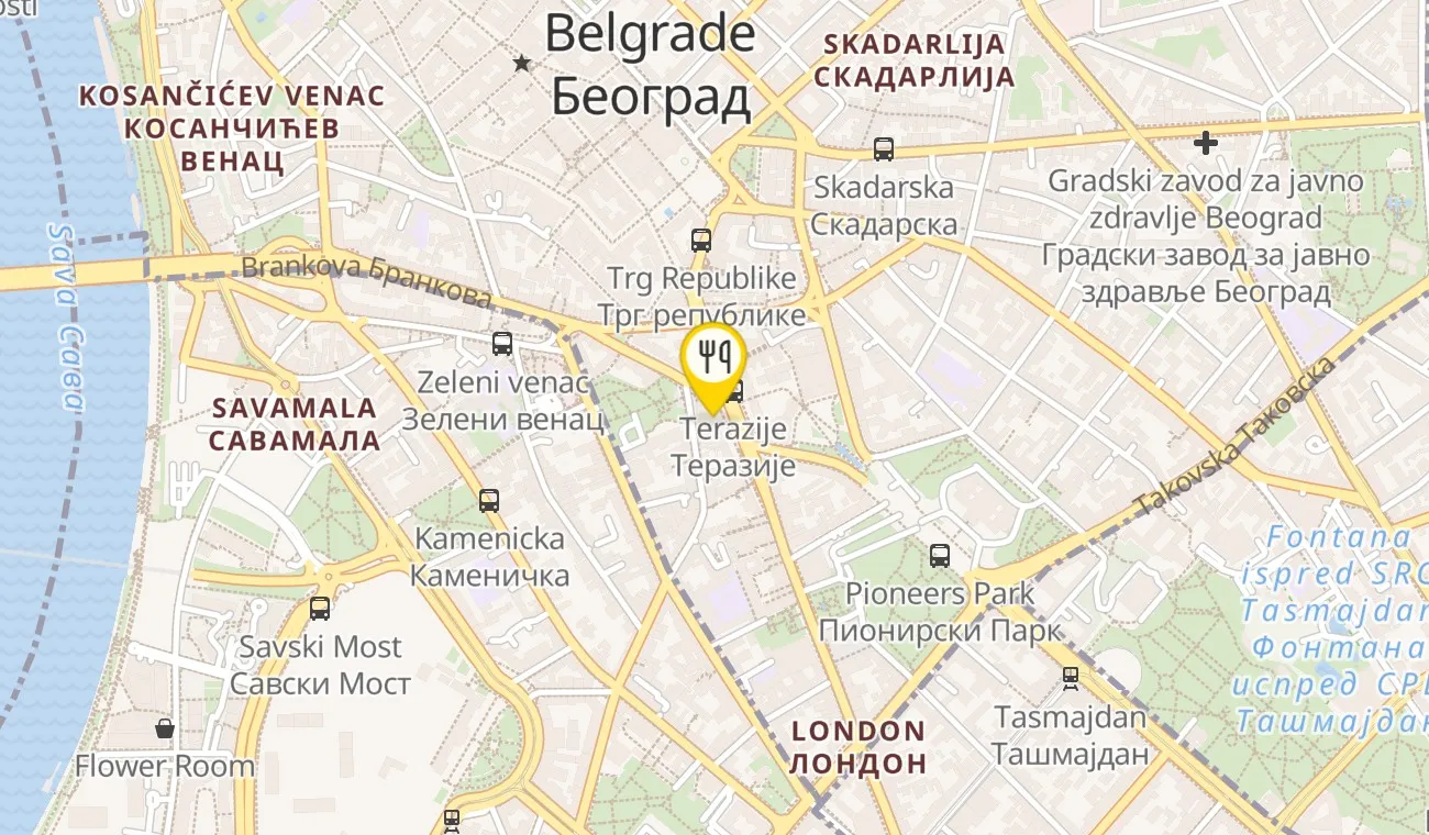 Mapa — RESTORAN ČAJKOVSKI