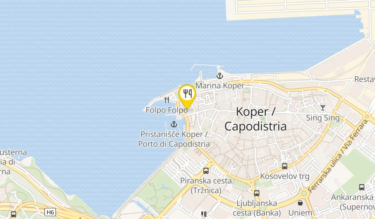 Zemljevid — Kavarna Kapitanija