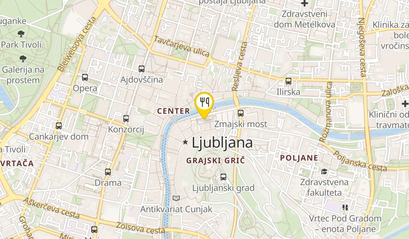 Zemljevid — Odprta kuhna