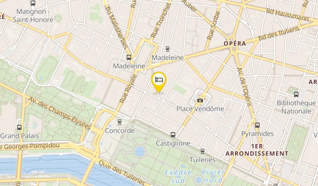Map — Hôtel Le Burgundy Paris