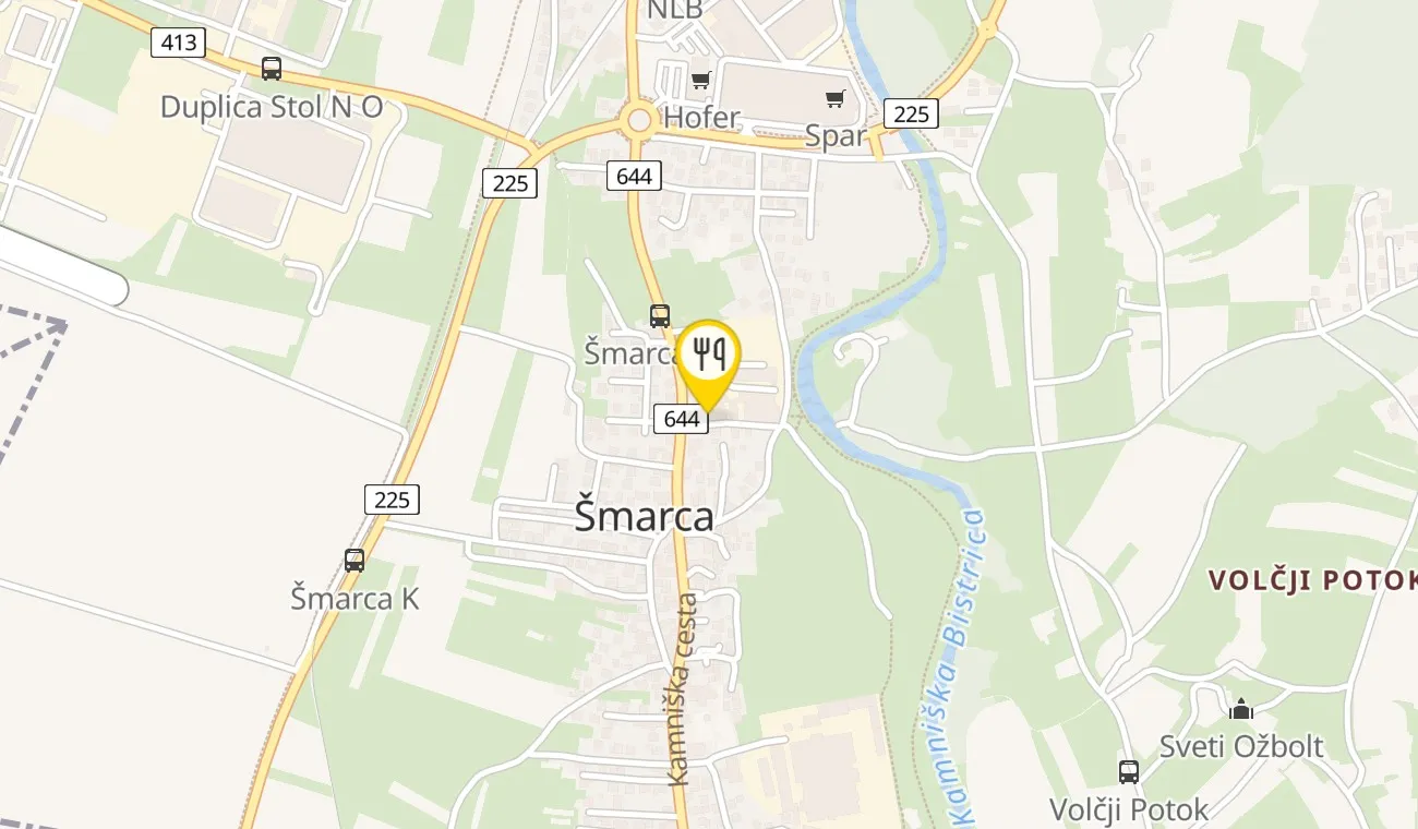 Map — Točilnica in pizzeria Mali grad