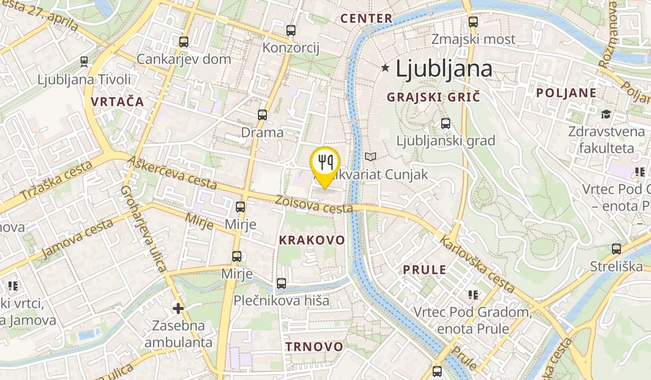 Zemljevid — Restavracija Shambala