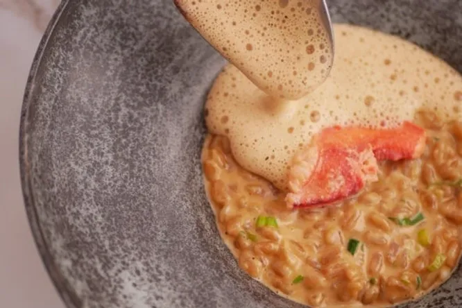 Spelt and lobster risotto