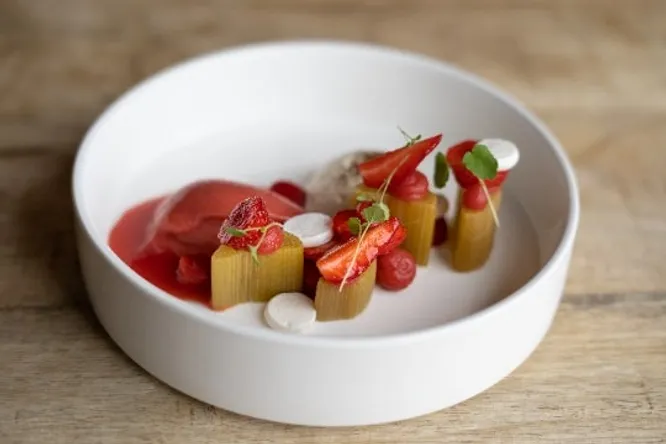 Asparagus confit with buckwheat
