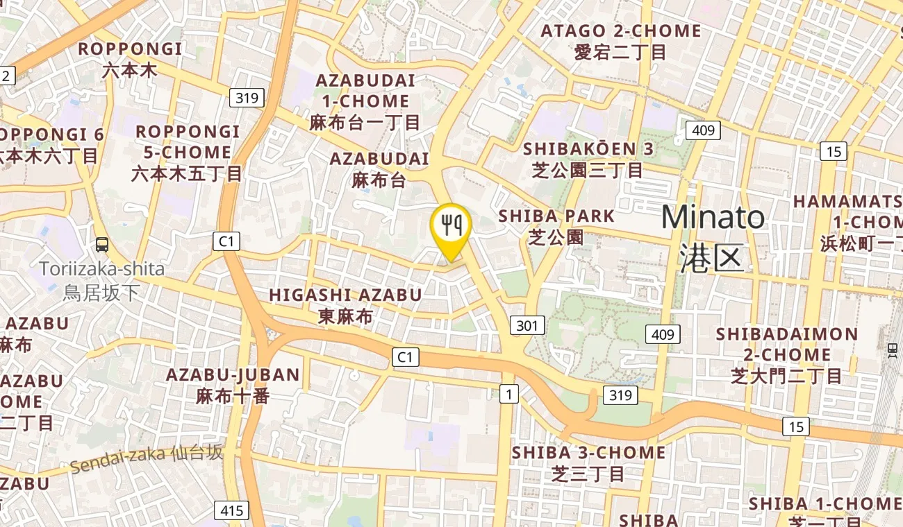 Map — Higashiazabu Amamoto