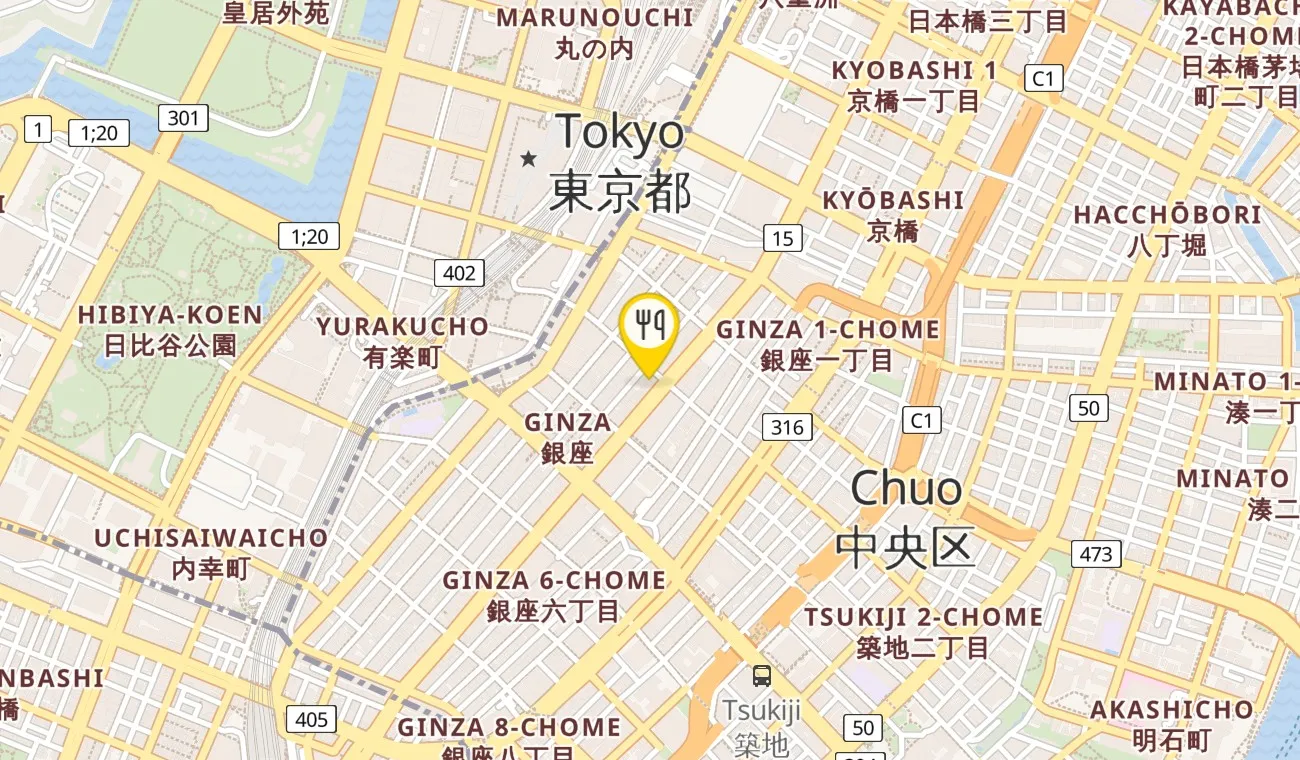 Map — BEIGE ALAIN DUCASSE TOKYO